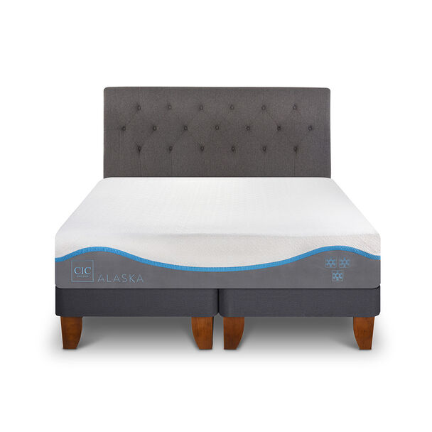Cama Europea CIC Base Dividida 2 Plazas Alaska + Respaldo