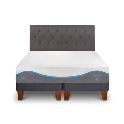 Cama Europea CIC Base Dividida 2 Plazas Alaska + Respaldo