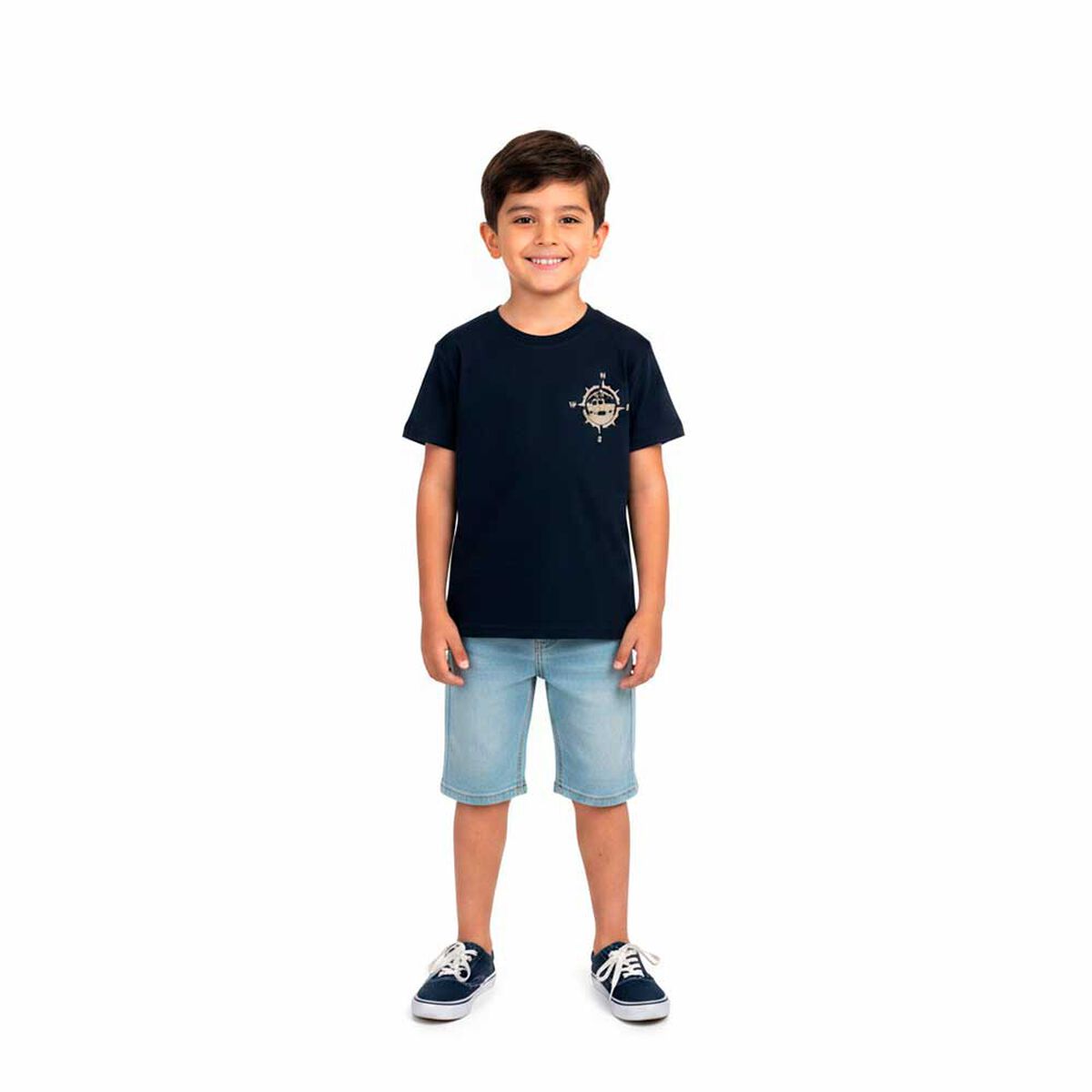 Polera Manga Corta de Algod&oacute;n Ni&ntilde;o Chess