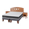 Cama Europea CIC Base Dividida 2 Plazas Ortopedic Advance + Respaldo + 2 Veladores New Gales