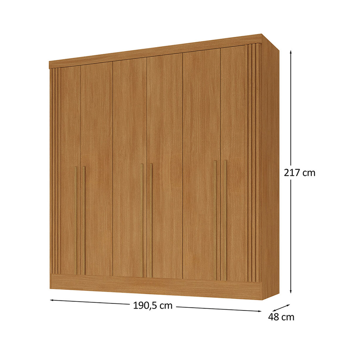 Closet Di Poretti Design New Bali 3 Cajones 6 Puertas Caf&eacute; Claro