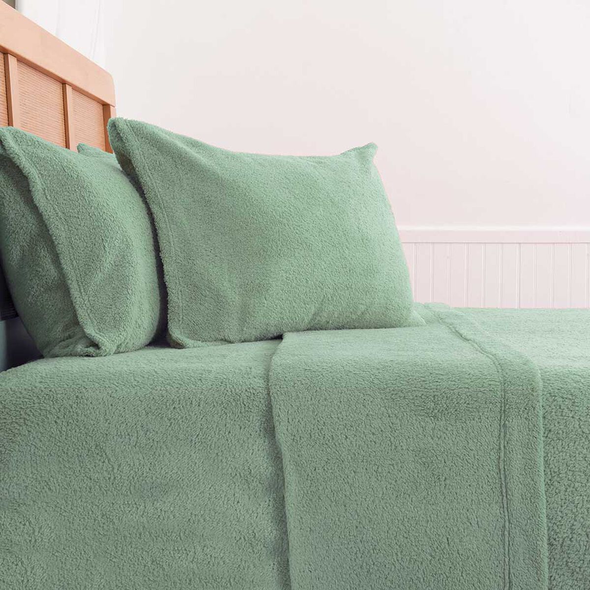 Juego de Sábanas Mashini King Liso Verde