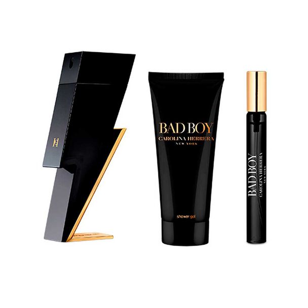 Set Perfume Carolina Herrera Hombre Bad Boy EDT 100ML + Shower Gel 100 ML + Megaspritzer