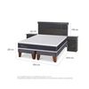 Cama Europea CIC Base Dividida King Ortopedic + Respaldo + 2 Veladores Dublin