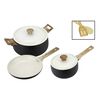 Batería de Cocina Aluminio Forjado Fantuzzi Biella Negro 7 Piezas