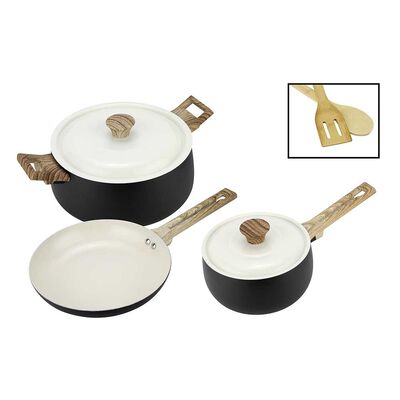 Imagen 2 del producto Batería de Cocina Aluminio Forjado Fantuzzi Biella Negro 7 Piezas