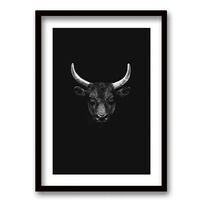 Cuadro Decorativo Retela Toro BN 50 x 35 cm