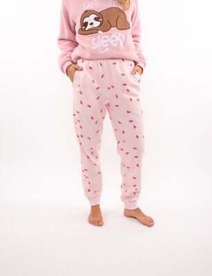 Imagen 1 del producto Pantalón de Pijama Polar Mujer Icono Rosado