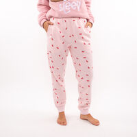 Pantalón de Pijama Polar Mujer Icono Rosado