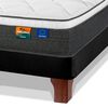 Cama Europea Flex Base Dividida King Mallorca + Respaldo + 2 Veladores Toscana