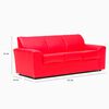 Juego de Living Cabsur Milan Sof&aacute; 3 Cuerpos + Sof&aacute; 2 Cuerpos PU Rojo