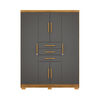 Closet Vekkahome Taurus 6 Puertas 3 Cajones Gris