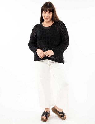 Imagen 2 del producto Sweater Cuello Redondo V Mujer Extralindas Negro