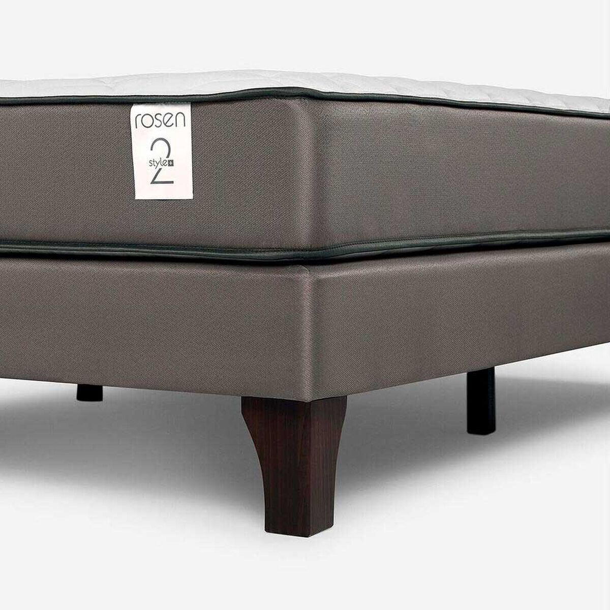 Cama Europea Rosen 2 Plazas New Style 2 Plus + Respaldo + 2 Veladores Ferrara