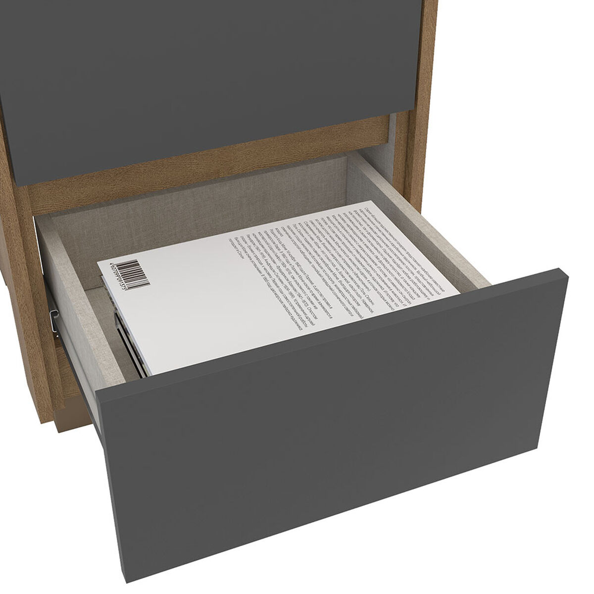 C&oacute;moda Vekkahome Coimbra 3 Cajones Grafito