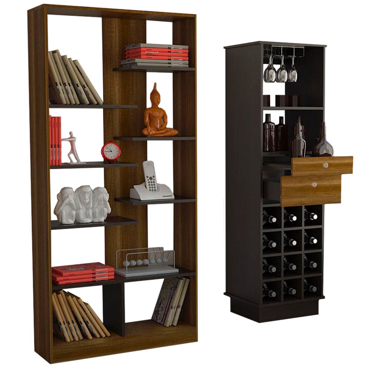 Mueble Bar +Biblioteca TuHome Classic