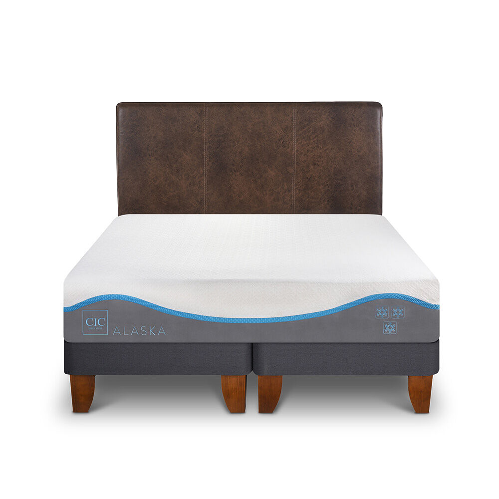 Cama Europea CIC Base Dividida King Alaska + Respaldo