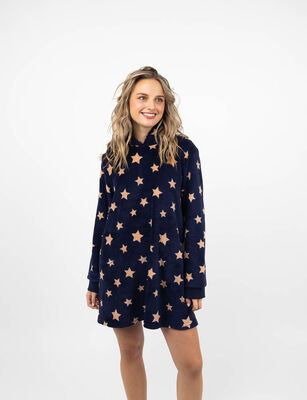 Imagen 1 del producto Bata Gorro Mujer Icono Azul, Negro, Rosado