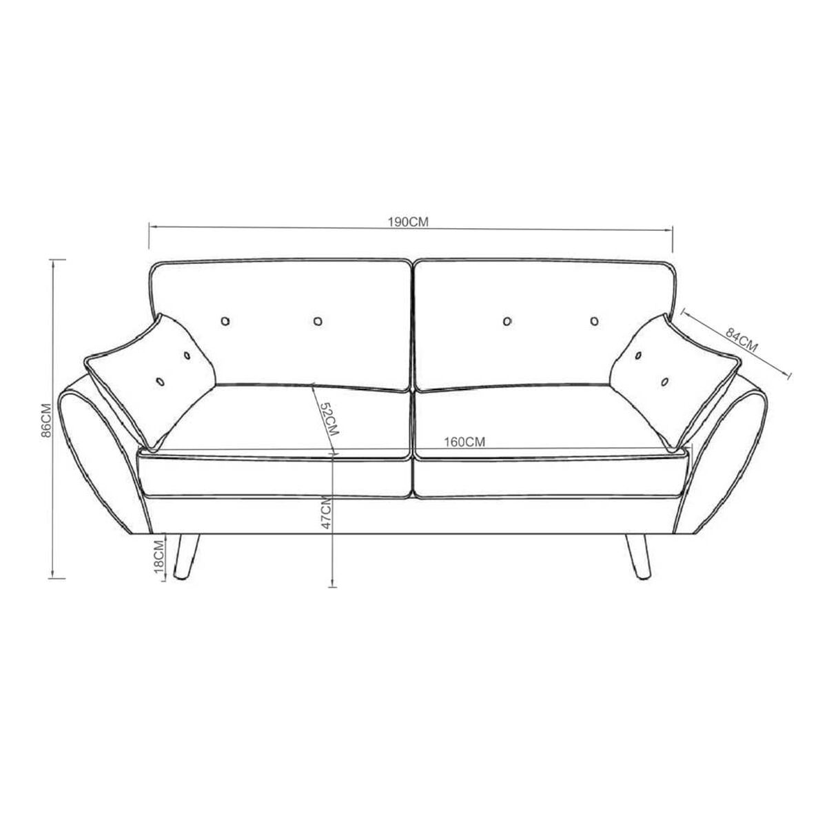 Sofá Home Mobili Dallas 3 Cuerpos Gris Acero