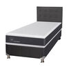Box Spring CIC 1,5 Plazas New Ortopedic + Respaldo Eufrates