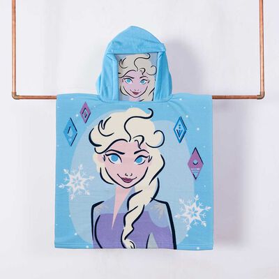 Toalla de Playa con Capucha Infantil Disney Copos Frozen 60 x 120 cm