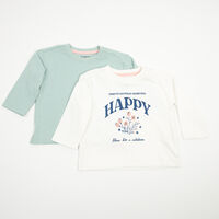 Pack 2 Polera Manga Larga de Algodón Chess Baby Blanco, Gris