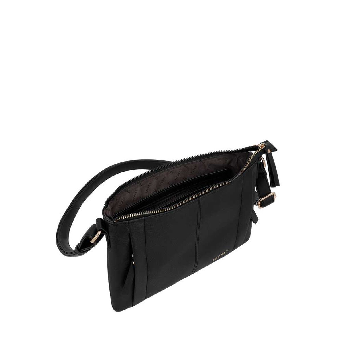 Cartera Bandolera Secret Albury SC7 Peque&ntilde;a Negra