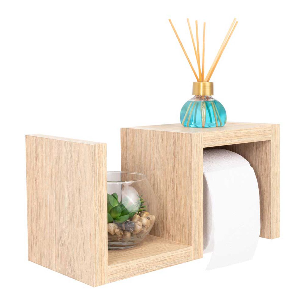 Repisa con Porta Rollo Papel Higiénico TuHome Mila Rovere