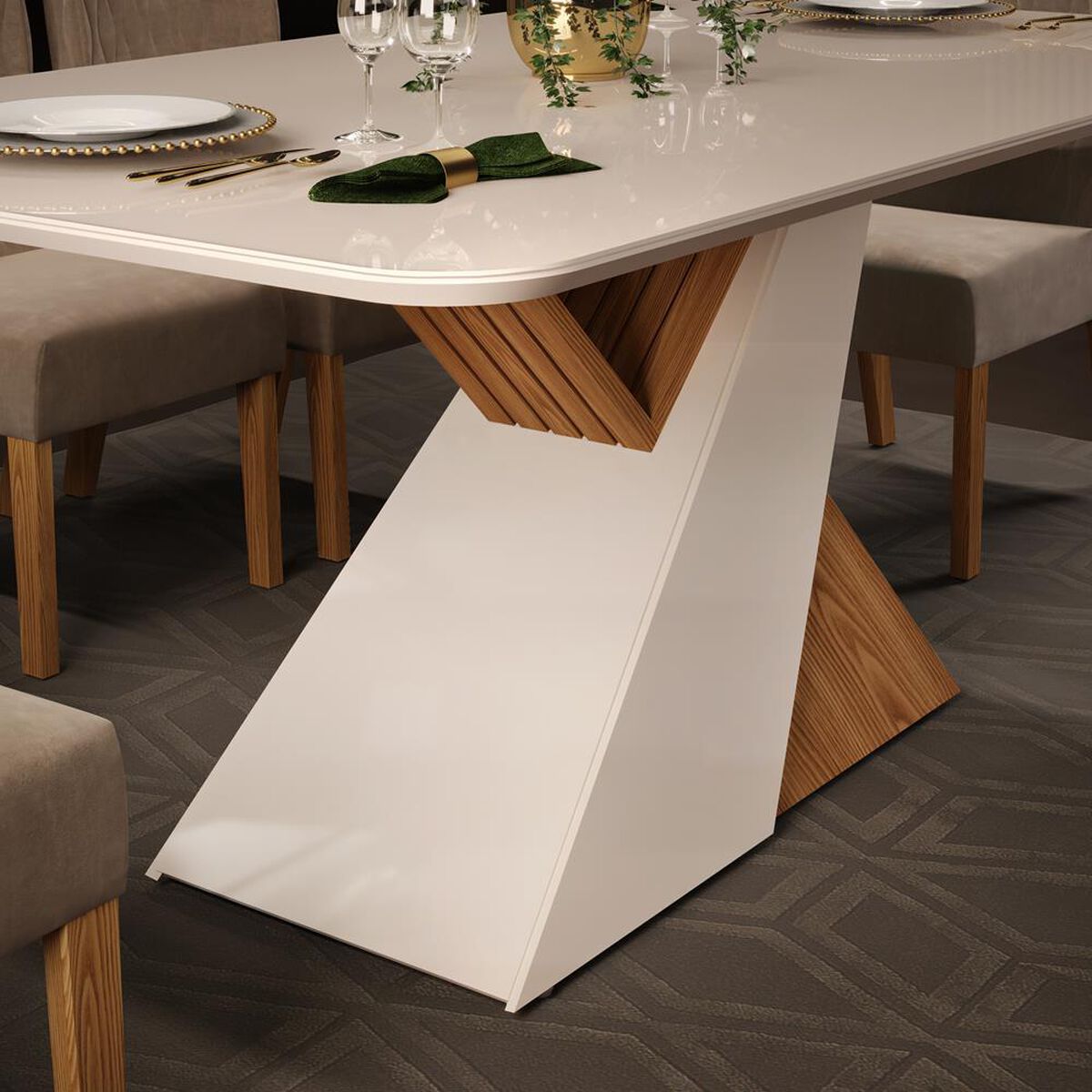 Juego de Comedor Altavision Vega 6 Sillas Blanco