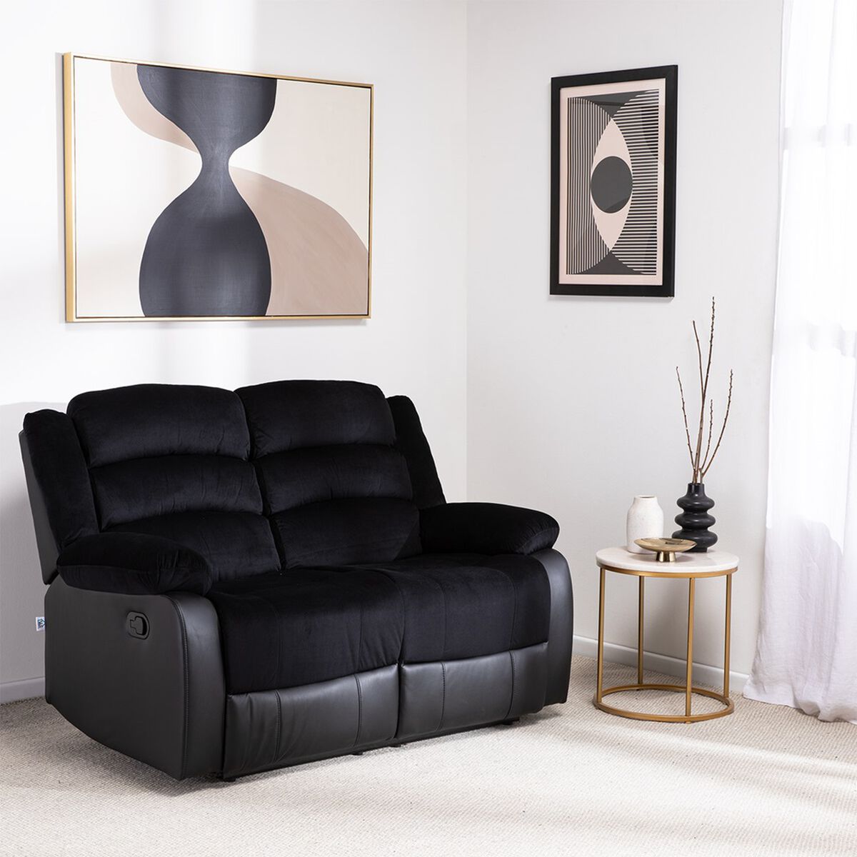 Sofa Reclinable VYS SPA Venom 2 Cuerpos Negro