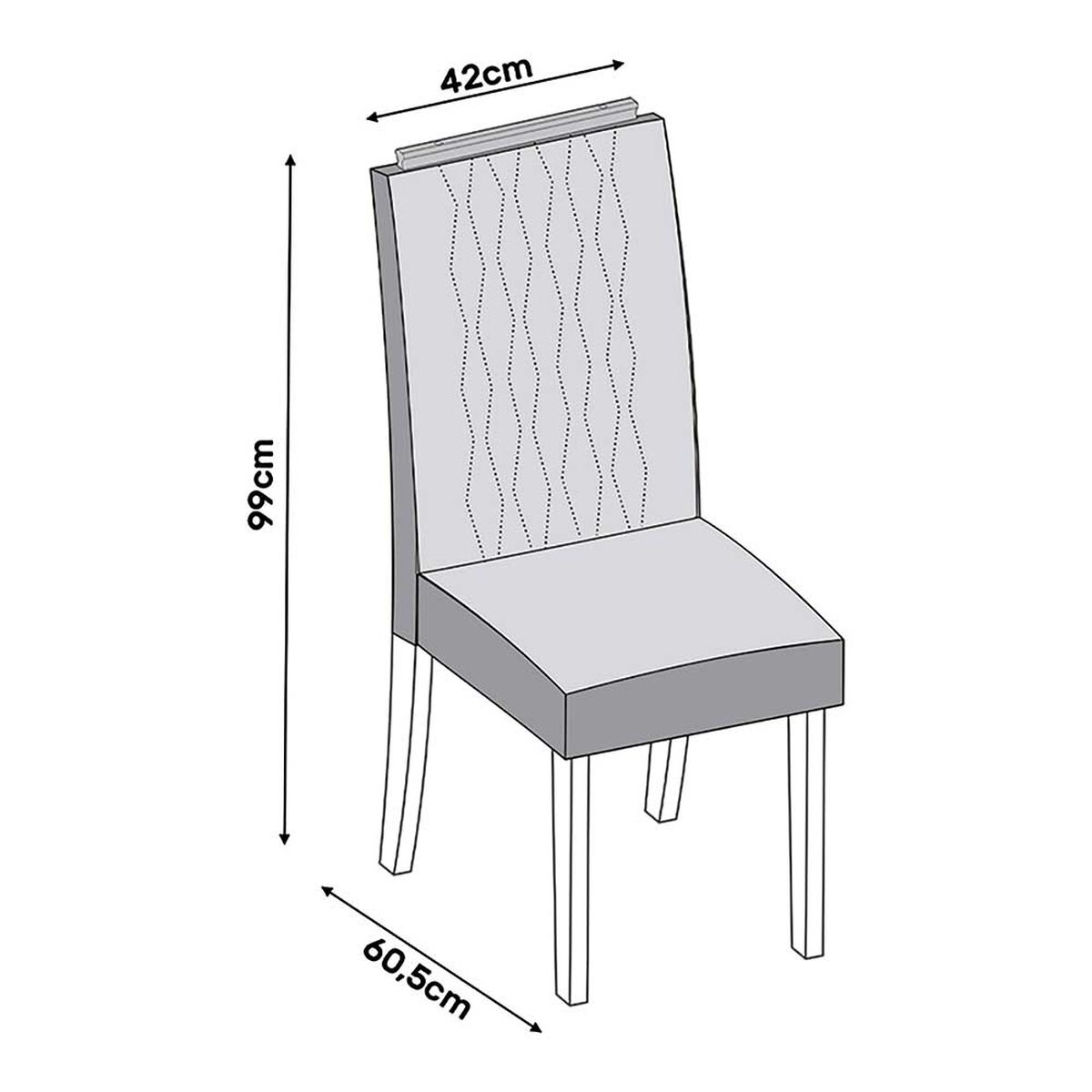 Juego de Comedor Vekkahome Rubi Lia 6 Sillas Café Beige