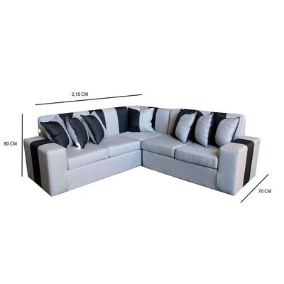 Seccional A&M Home Victor 2,2 Cuerpos Gris Negro