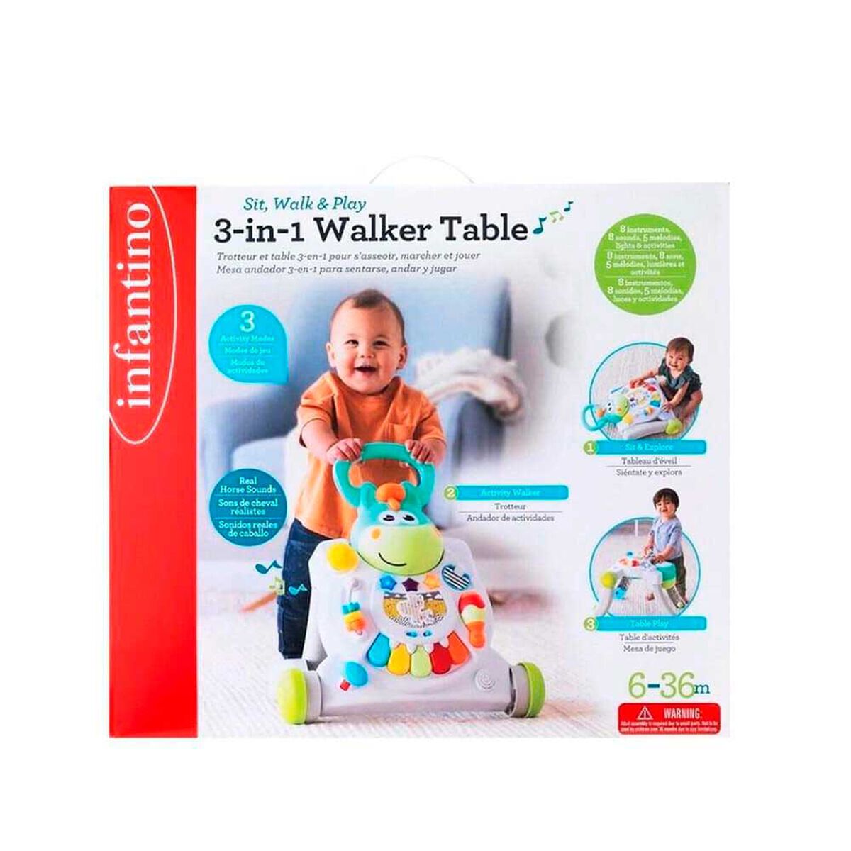 Caminador & Centro de Actividades Bebe 3 en 1 Infantino