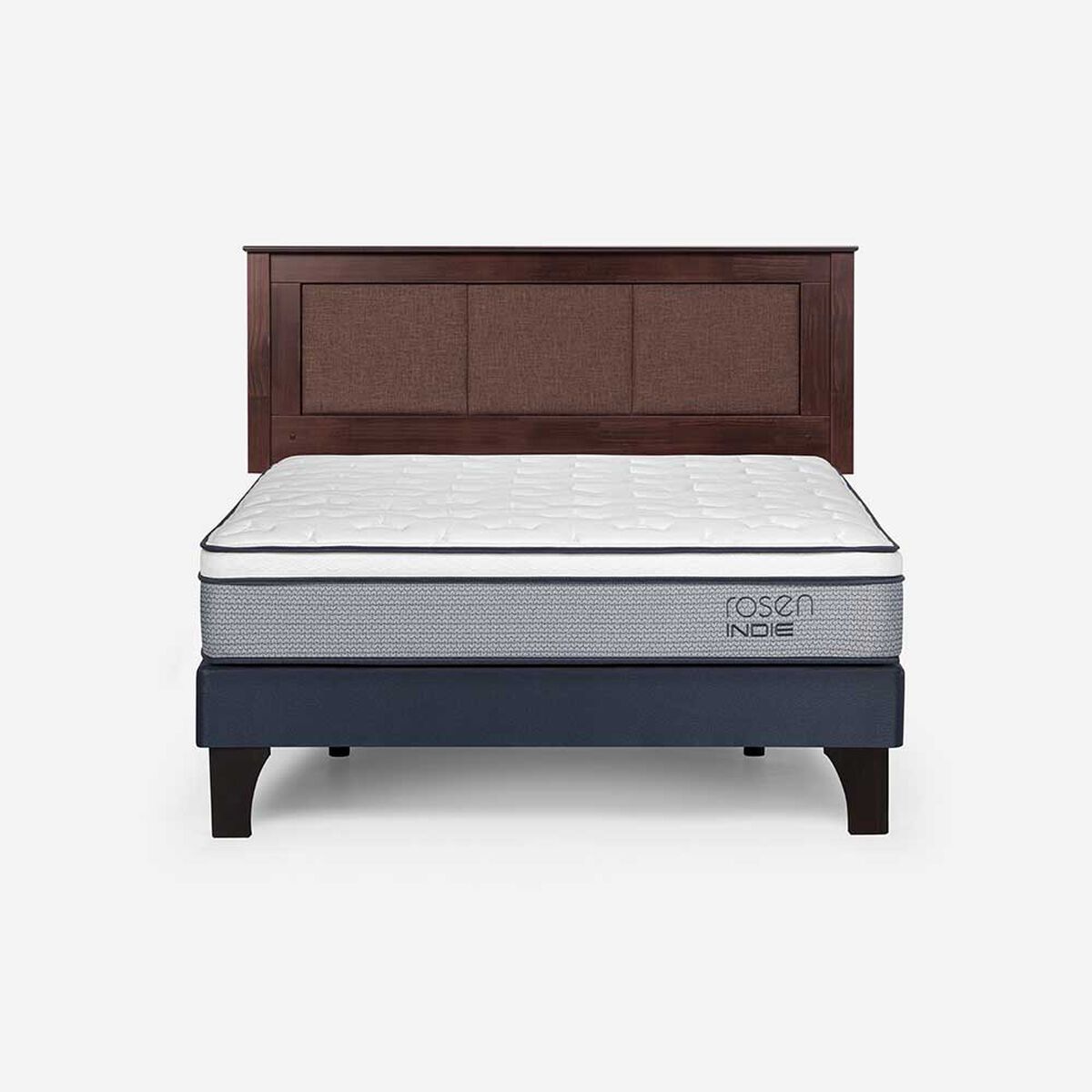 Cama Europea Rosen 2 Plazas Pratta + Respaldo Rachel