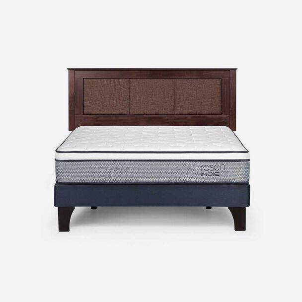 Cama Europea Rosen 2 Plazas Pratta + Respaldo Rachel