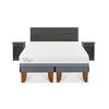 Cama Europea CIC Base Dividida 2 Plazas Excellence Plus + Respaldo + 2 Veladores Villarrica