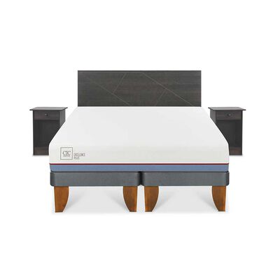 Imagen 1 del producto Cama Europea CIC Base Dividida 2 Plazas Excellence Plus + Respaldo + 2 Veladores Villarrica