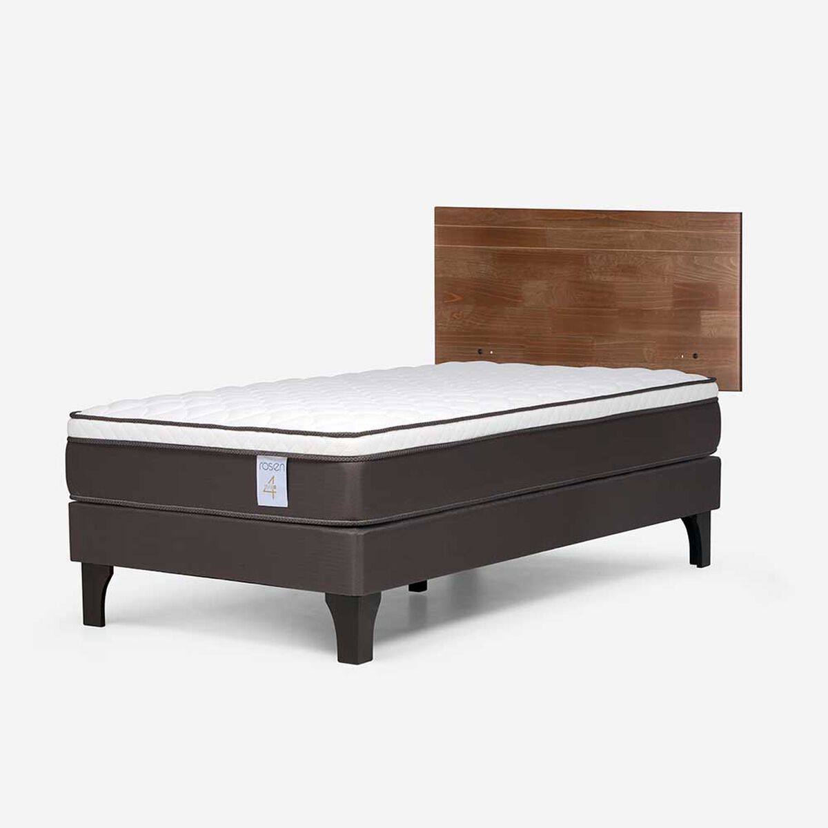 Cama Europea Rosen 1 Plaza New Style 4 Plus + Respaldo Tabor