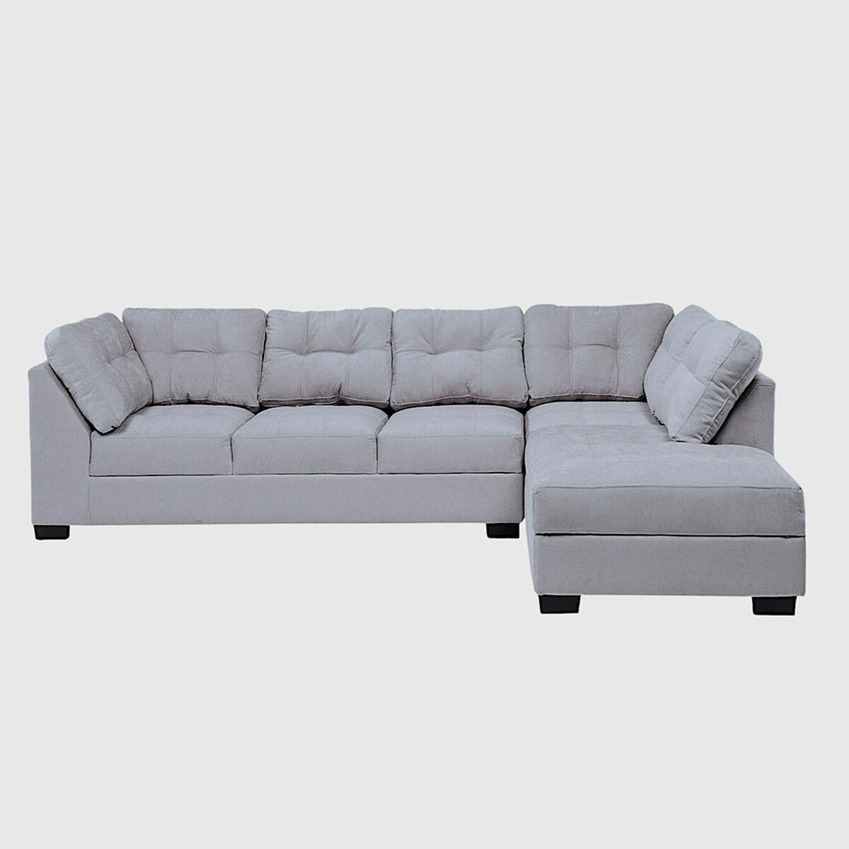 Seccional Derecho Muebles MPR Edimburgo 5 Cuerpos Gris Medio