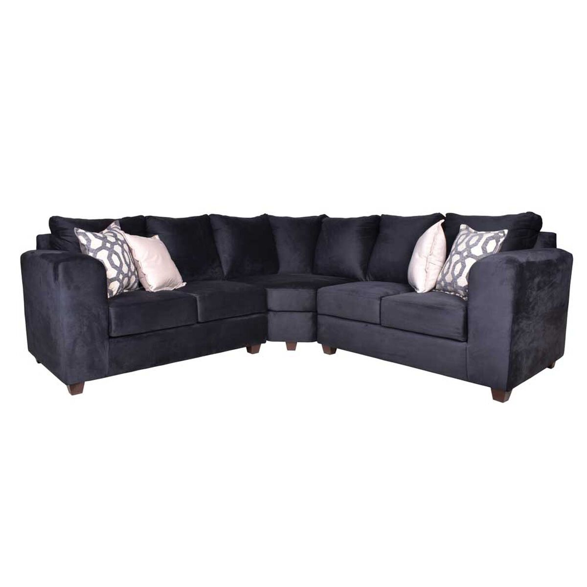 Sof&aacute; Seccional Jerk Home Kenia 5 Cuerpos Negro