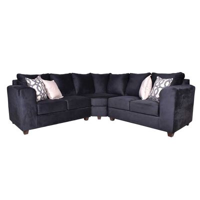 Sofá Seccional Jerk Home Kenia 5 Cuerpos Negro