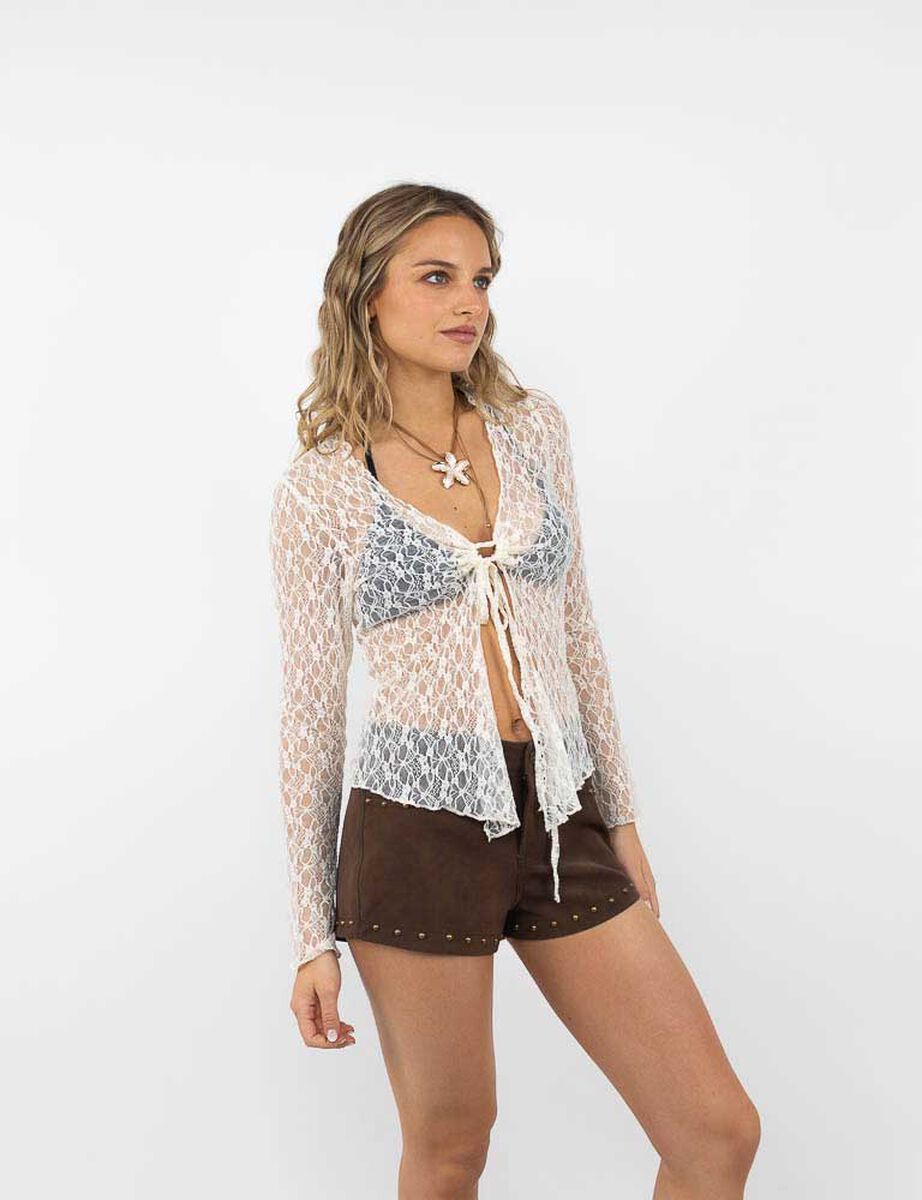 Polera Encaje Manga Larga Mujer Icono