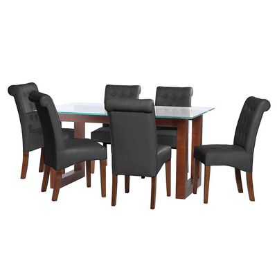 Imagen 1 del producto Juego de Comedor Latam Home Pamplona Cadiz 6 Sillas Velvet Azul Petroleo