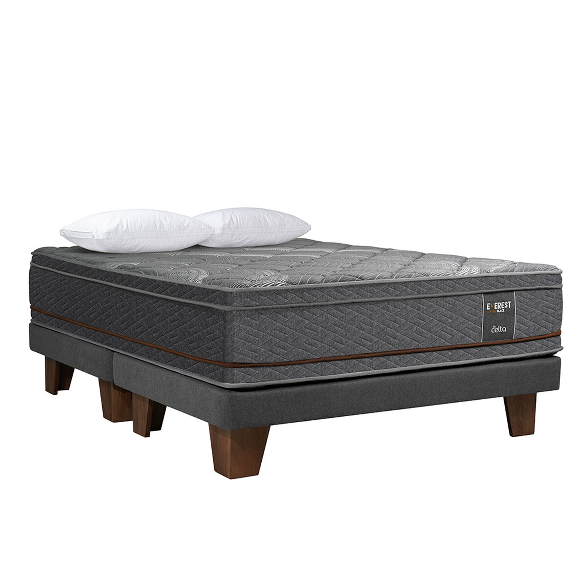Cama Europea Celta Everest Copper Black King + 2 Almohadas Cotton 50 x 90 cm