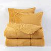 Plumón Corduroy Coral Sherpa Mashini Súper King Liso Amarillo