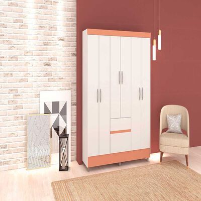 Imagen 2 del producto Clóset Kea Ideal 6 Puertas 2 Cajones Blanco y Rosa