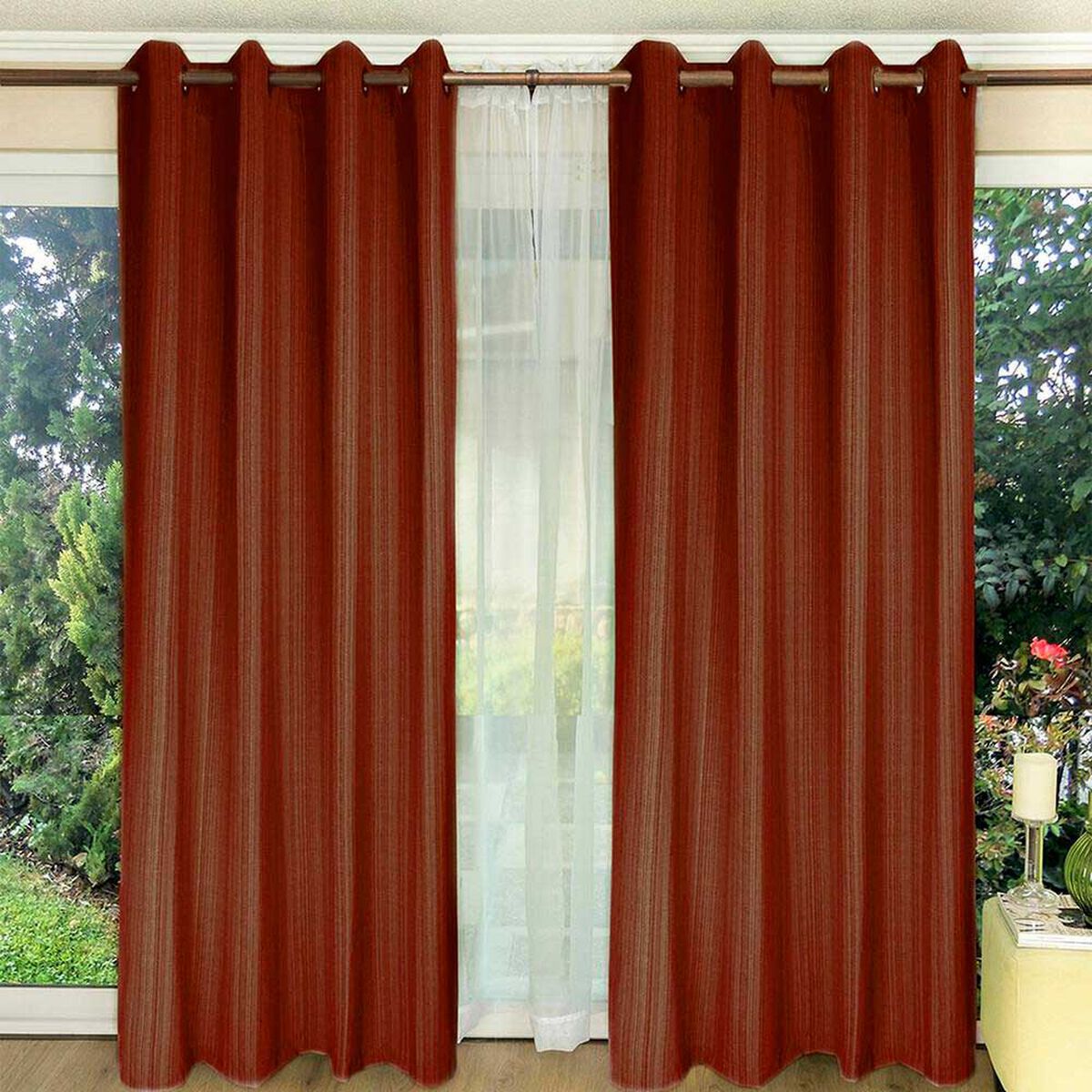 Combo Cortinas Doral Emilia 220 x 140 cm Terracota