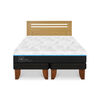 Cama Europea CIC Green Infinity 2 Plazas + 1 Respaldo Munich Mostaza