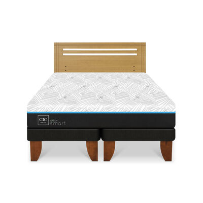 Cama Europea CIC Green Infinity 2 Plazas + 1 Respaldo Munich Mostaza