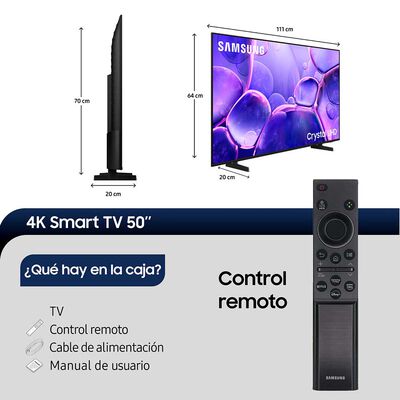 LED 50" Samsung Crystal UHD U8000F 4K Smart TV (2025)